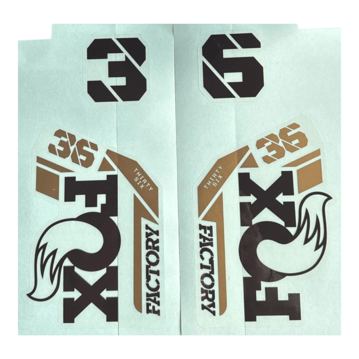 024-16-553_024-16-554_FOX 36 Factory Decal | Black Logo / Gold