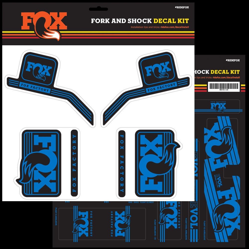 803-01-113_FOX Decal 2016 AM Heritage, Fork and Shock Kit, Blue