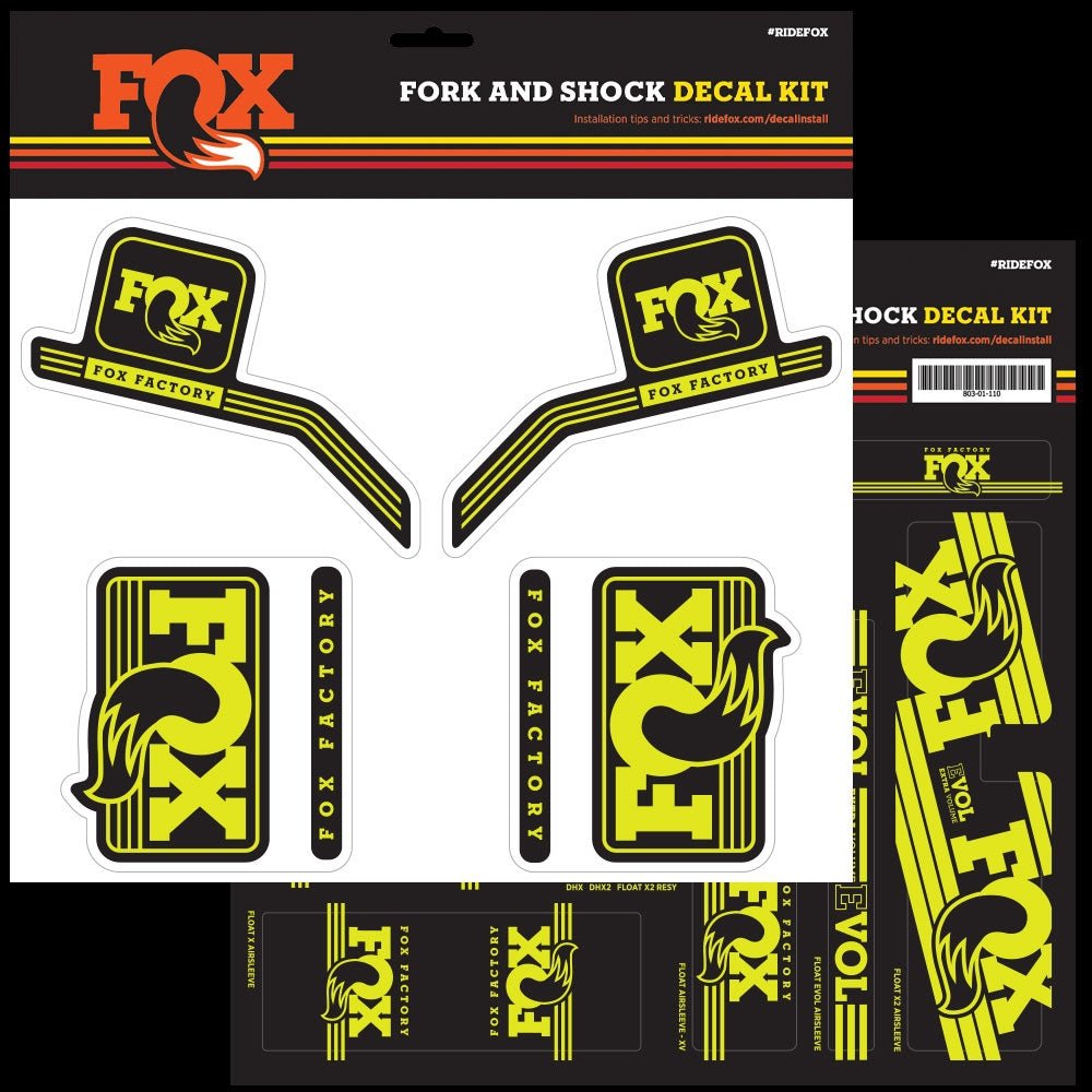 803-01-115_FOX Decal 2016 AM Heritage, Fork and Shock Kit, Yellow