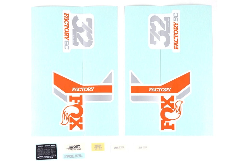 803-01-260_Decal Kit: 2018, 32 SC, F - S, Orange/White Logo, Gloss White Background