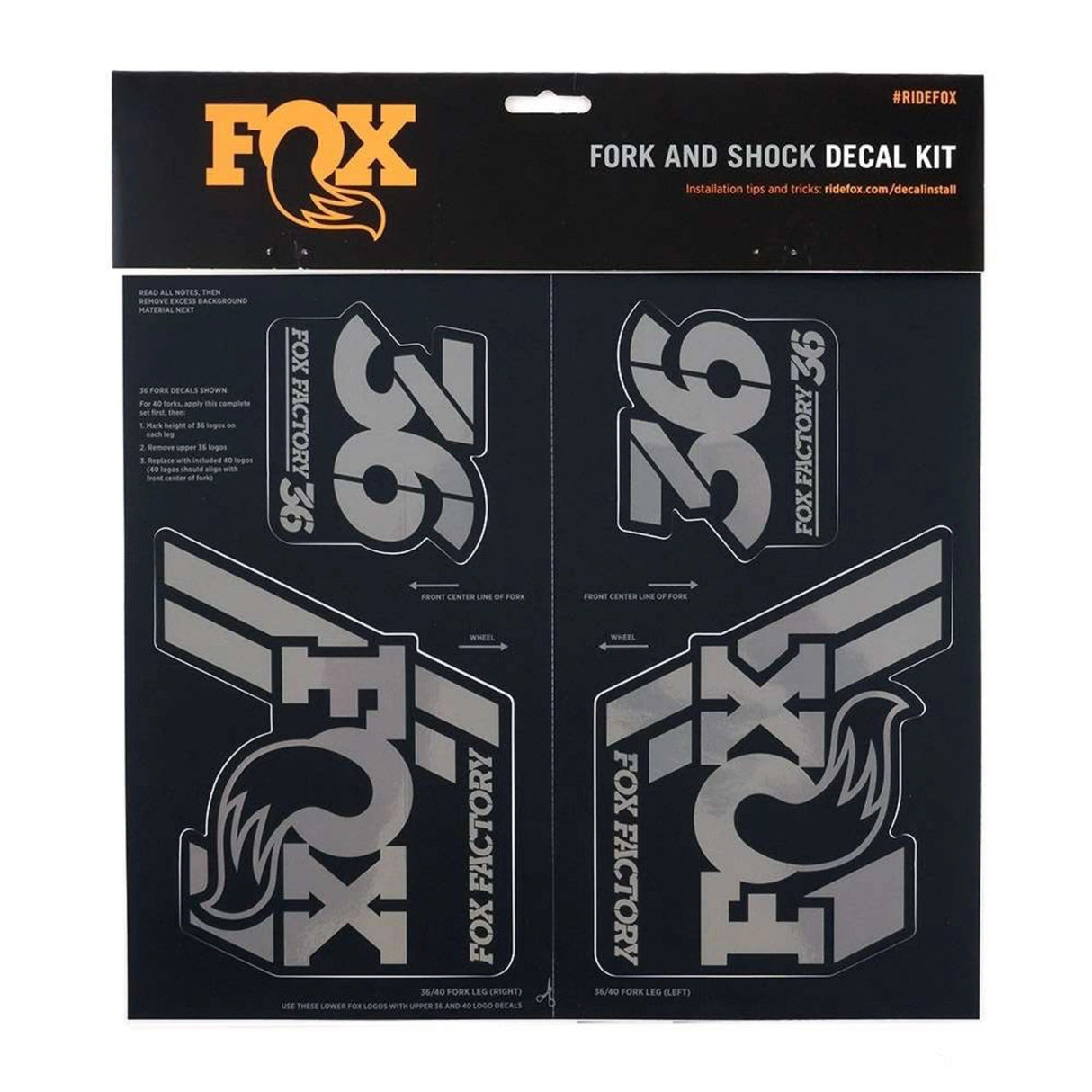803 - 01 - 336_FOX Decal 2019 AM Heritage, Fork and Shock Kit, Stealth