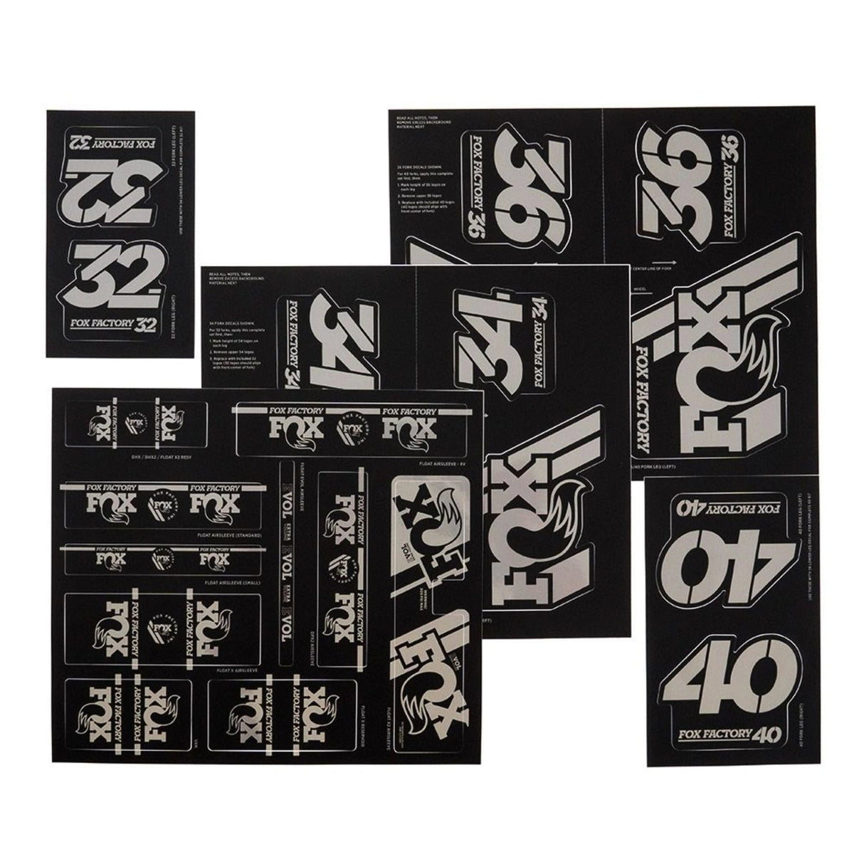 803 - 01 - 336_FOX Decal 2019 AM Heritage, Fork and Shock Kit, Stealth