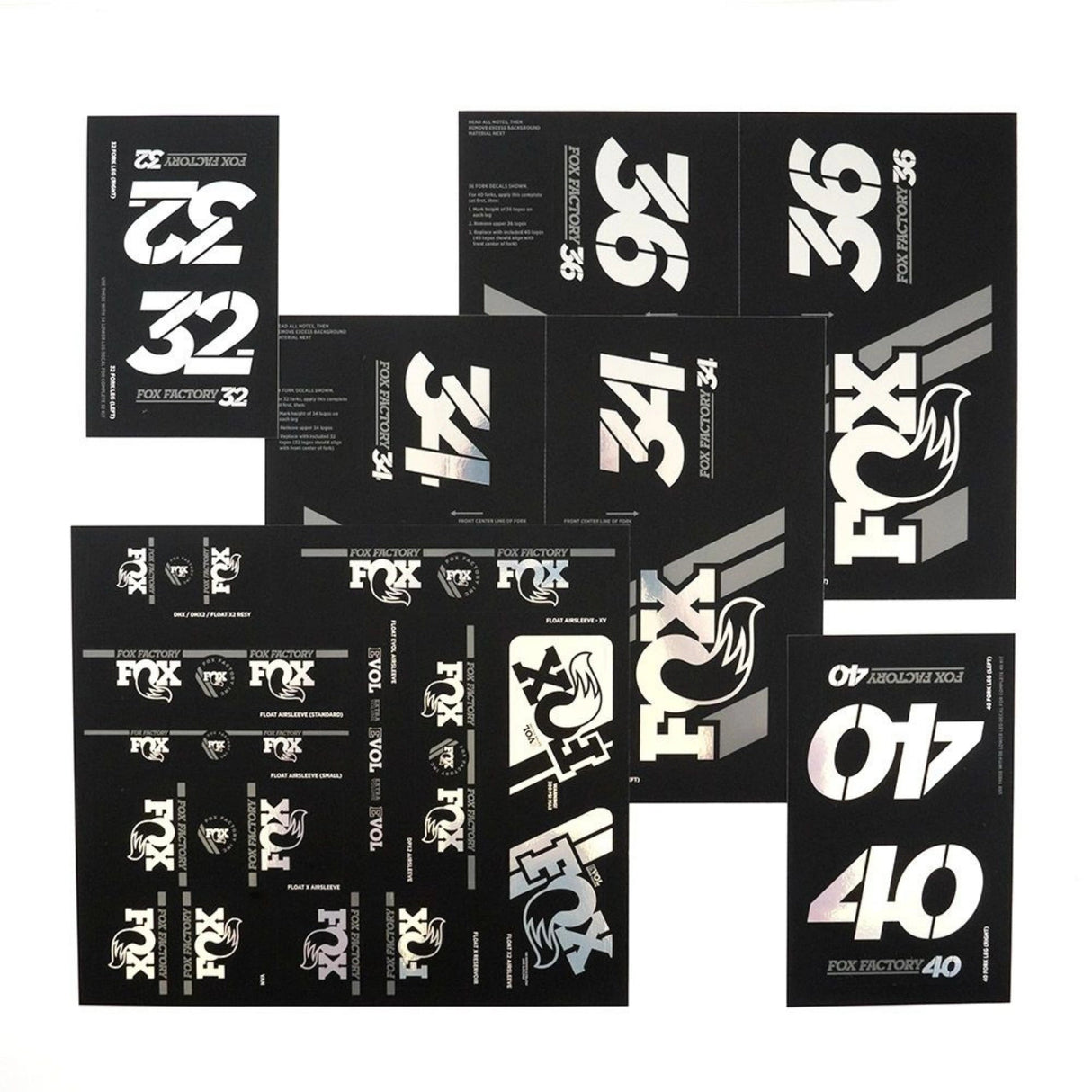 803 - 01 - 341_FOX Decal 2019 AM Heritage, Fork and Shock Kit, Chrome