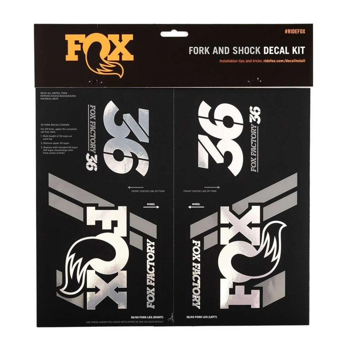 803 - 01 - 341_FOX Decal 2019 AM Heritage, Fork and Shock Kit, Chrome