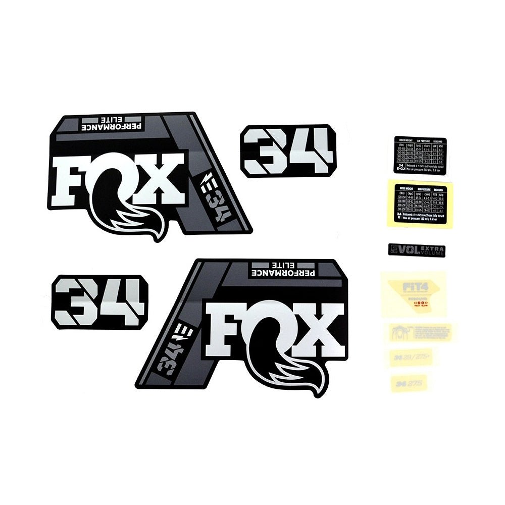 803-01-519_Decal Kit: 2021, 34 SC, P - SE, Gray Logo, Matte Black Fork