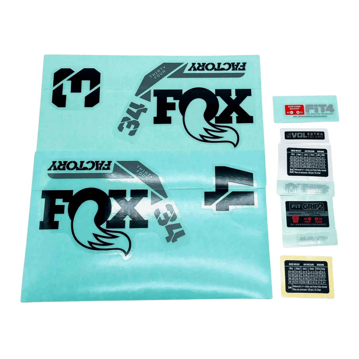 803 - 01 - 722_Decal Kit: 2022, 34, F - S, Black Logo, Shiny Orange Fork