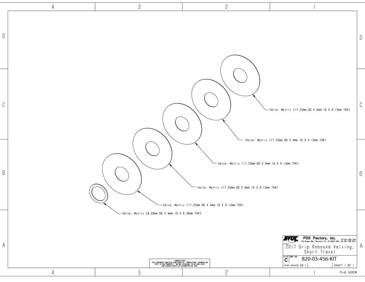820 - 03 - 456 - KIT_Shimstack Service Set 2017 Grip Rebound Valving Short Travel