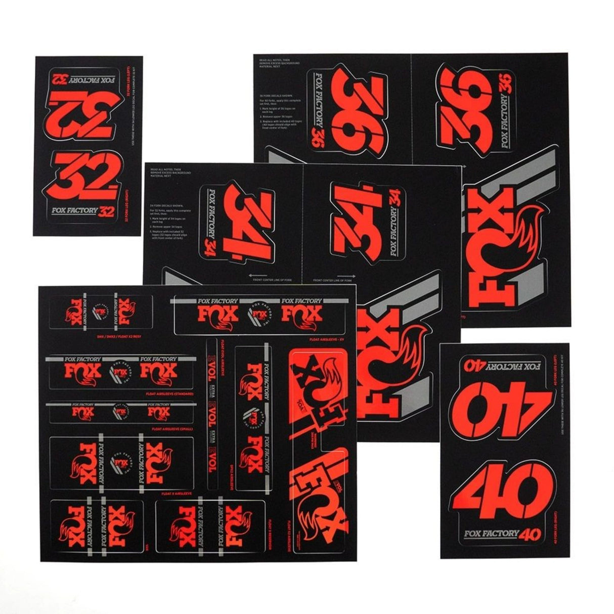803 - 01 - 333_FOX Decal 2019 AM Heritage, Fork and Shock Kit, Red