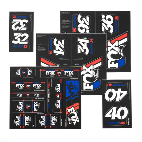 803 - 01 - 339_FOX Decal 2019 AM Heritage, Fork and Shock Kit, Red/White/Blue