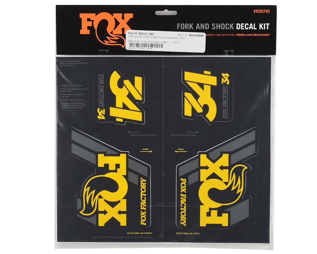 803-01-368_FOX Heritage Decal Kit Fork & Shock | bis MY20 | Yellow