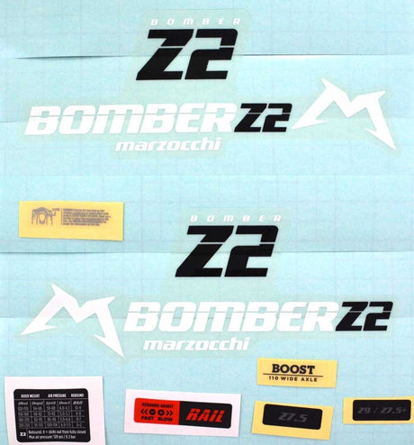 803-01-438_2020 Marzocchi Bomber Z2 Decal Kit | Gloss / Clear Logo