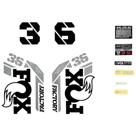 803-01-522_2021 FOX 36 Factory Decal Kit | Black Logo | Shiny Orange