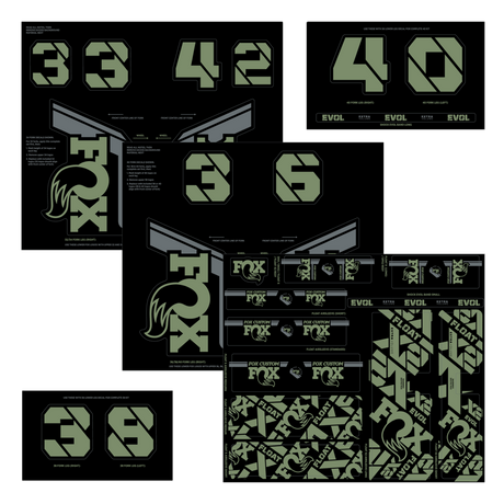 803 - 01 - 734_FOX Decal 2021 AM Custom, Fork and Shock Kit, Pistachio