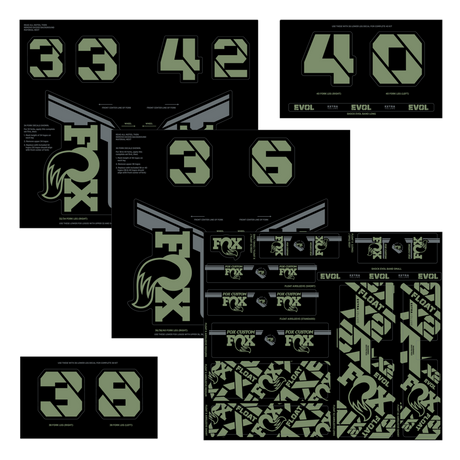 FOX Decal 2021 AM Custom, Fork and Shock Kit, Pistachio