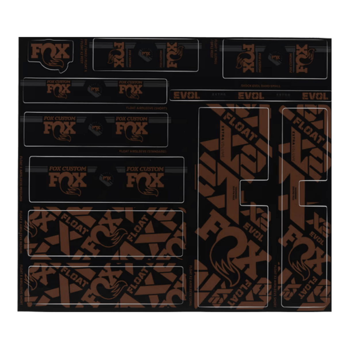 803-01-737_2021 FOX Float X2 Evol Decal Kit | Custom Root Beer