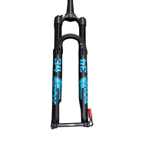 910 - 30 - 858_2023 FOX 34 Float SC Performance Elite 29" 120mm 44mm FIT4 3 - Pos Remote - Matte Black / Blue Decals