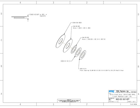 805 - 05 - 361 - KIT_Shimstack Service Set Valve Stack Assy. 2018 Float DPX2 Linear Rebound Light LRL